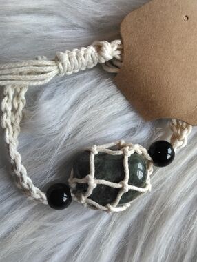 Handmade Deep Green Aventurine Stone Beaded Bracelet Adjustable